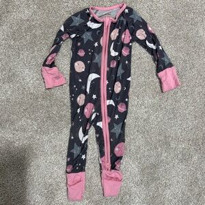 Little Sleepies Pink To the Moon & Back Footie 0-3 Months
